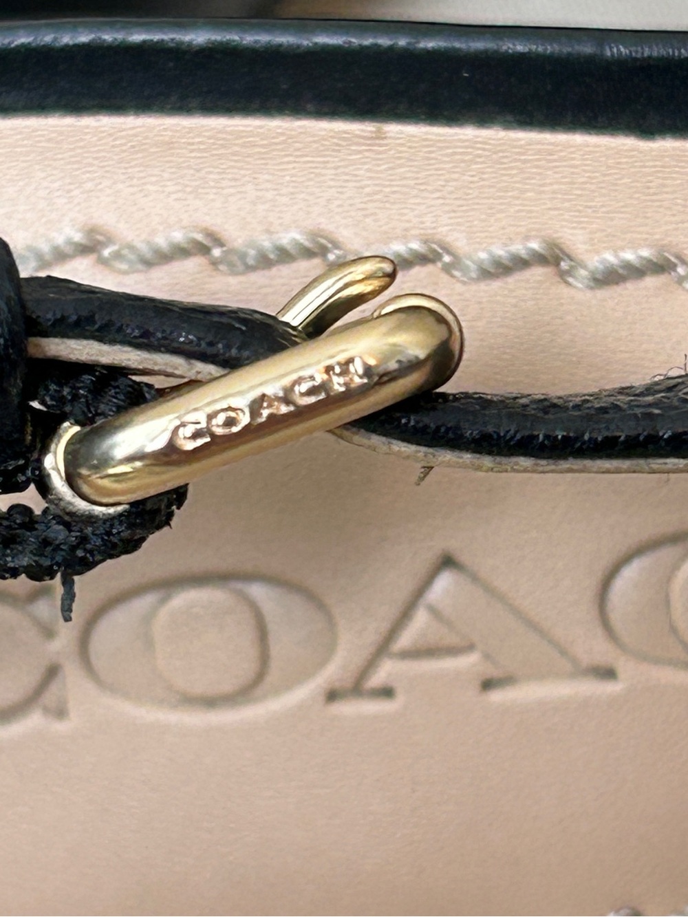 Coach Black Leather Pointed-Toe Slingback Pumps with Gold Logo Allie 90 Ltr Pump - Picture 7 of 13